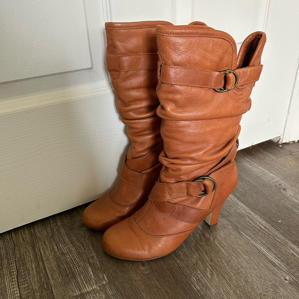 STEVE MADDEN Women's Tan Leather Boots